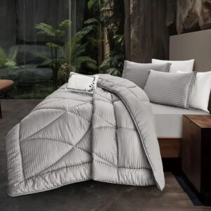new manilla comforter set king size 7 pieces gray