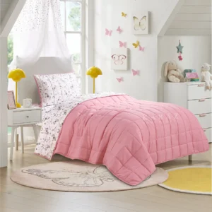 Romario reversible bedspread set twin size 3 pieces fushia