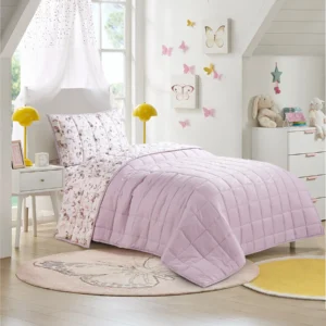 Romario reversible bedspread set twin size 3 pieces purple