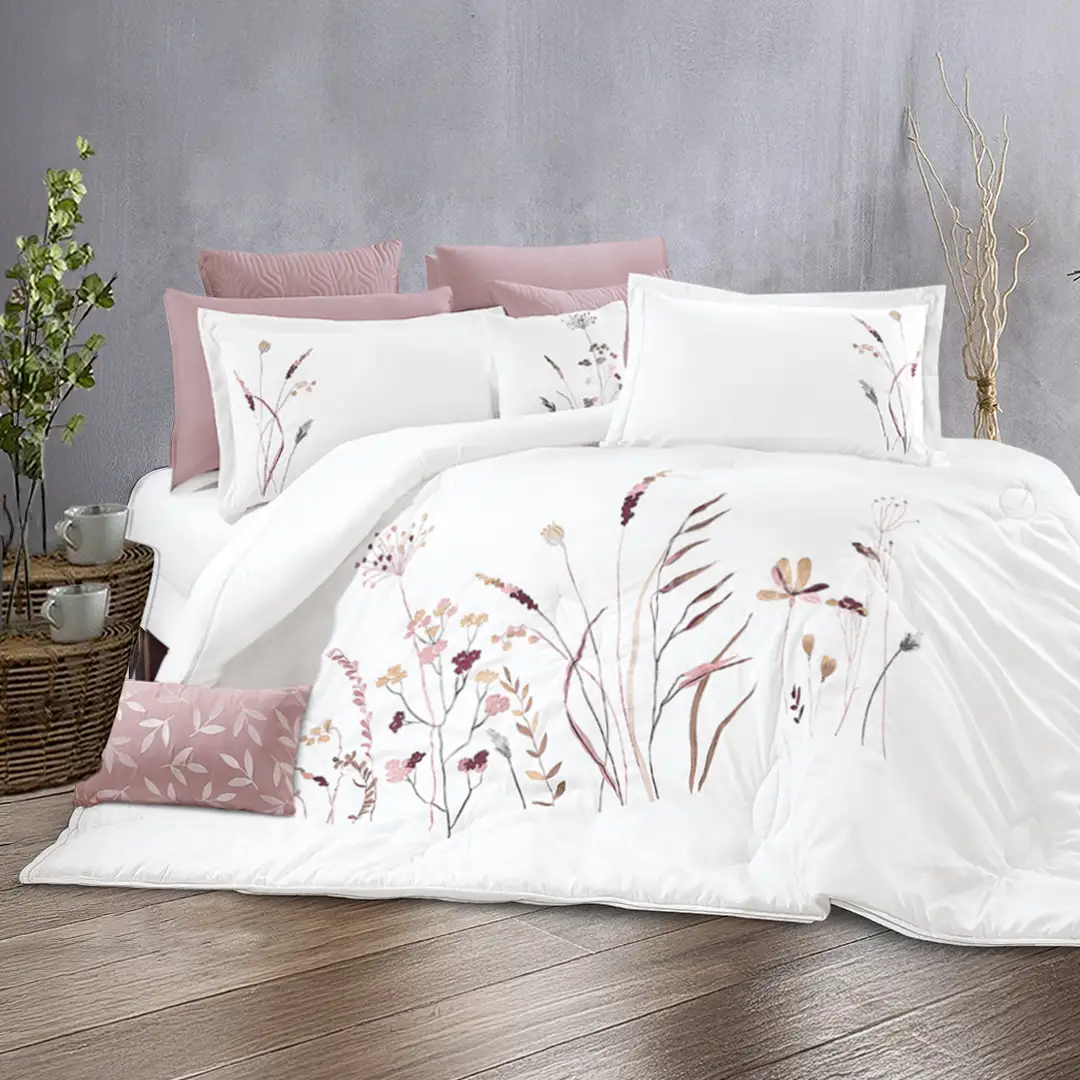 zumurud Embroidered comforter set king size 12 pieces