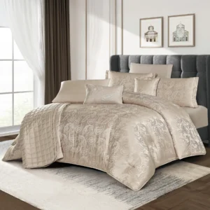 Bana comforter set king size 9 pieces Champagne