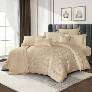 Bana comforter set king size 9 pieces Beige
