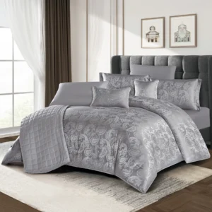 Bana comforter set king size 9 pieces Gray