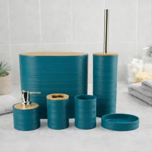 Bath Accessories 6 Pcs/Set, Teal