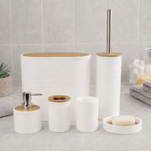 Bath Accessories 6 Pcs/Set,White