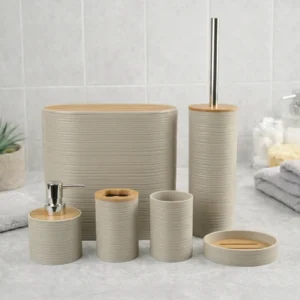 Bath Accessories 6 Pcs/Set , Beige