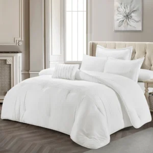 lacaro comforter set king size 6 pieces white