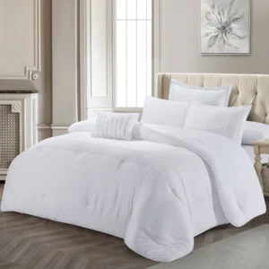 lacaro comforter set king size 6 pieces white