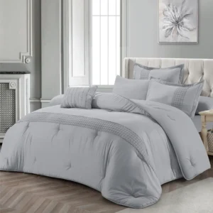 lacaro comforter set king size 6 pieces gray