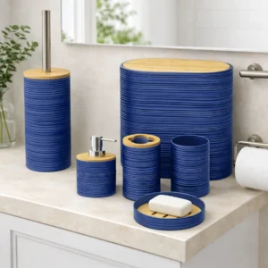 Bath Accessories 6 Pcs/Set black