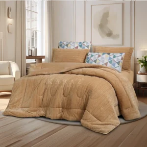King Size Winter Comforter Set 6 PCS ,Beige