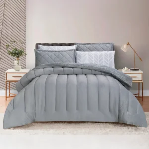 King Size Winter Comforter Set 6 PCS , Gray