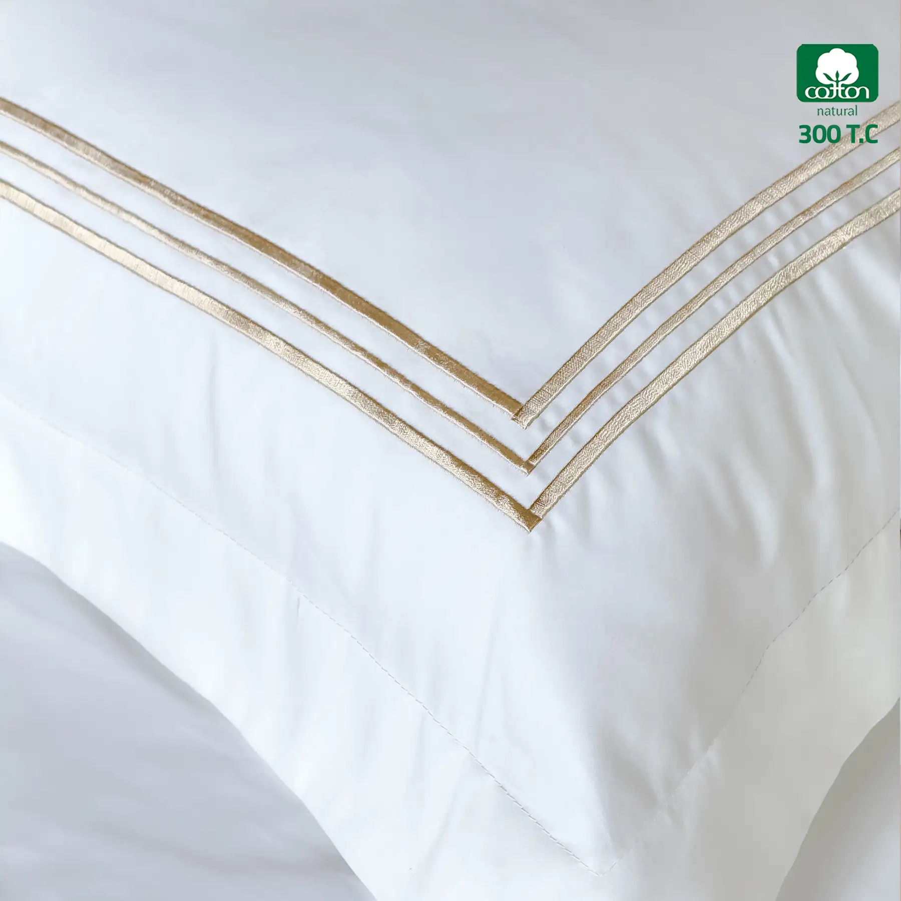 SIESTA Duvet Cover Super King Size 6 PCS Set 300 TC , Gold - Image 2