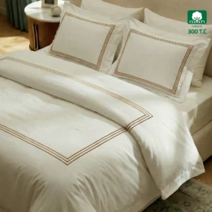 Duvet Cover Super King Size 6 PCS Set ,300 TC, Gold