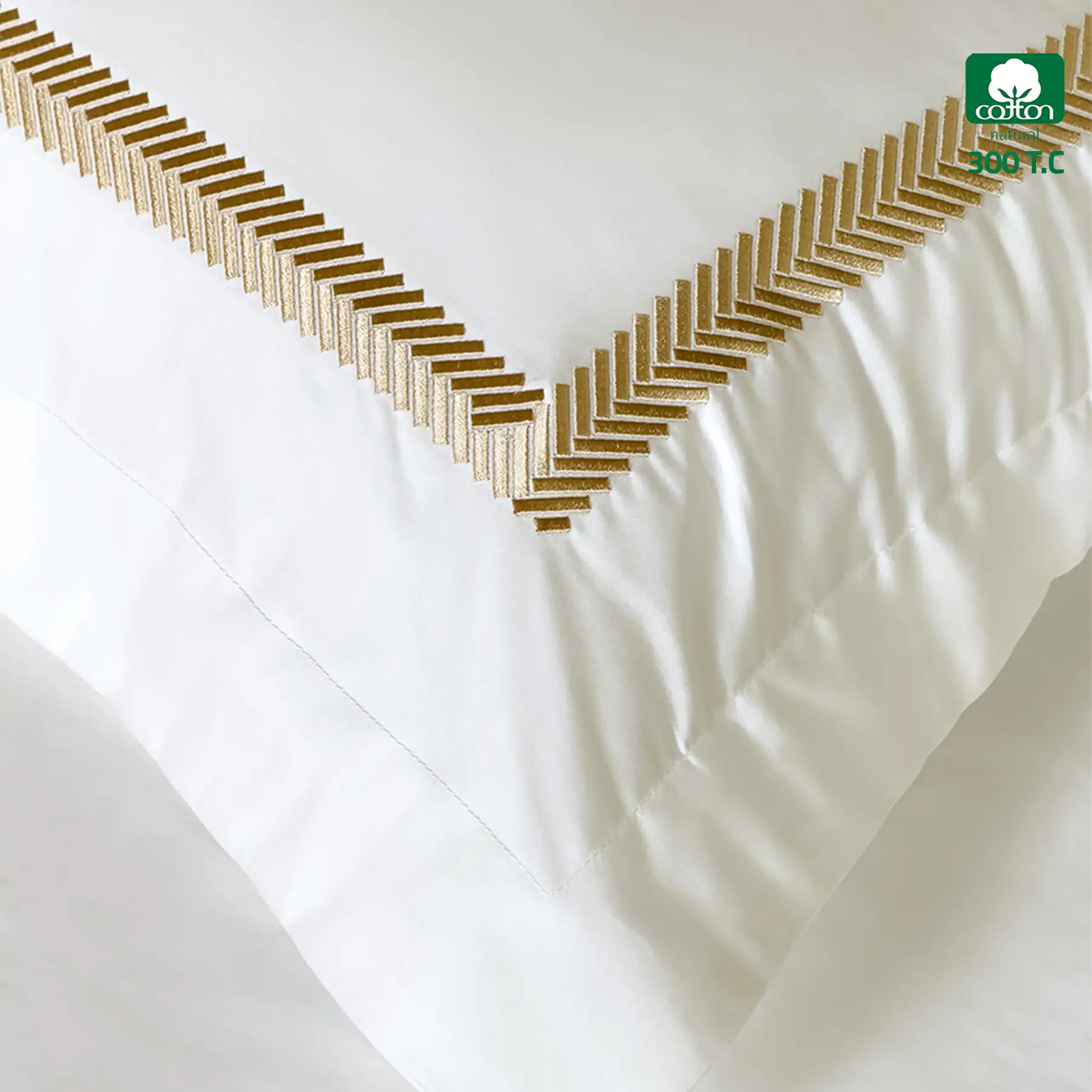 SIESTA Duvet Cover Super King Size 6 PCS Set 300 TC , Gold - Image 3