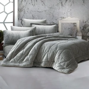 King Size Winter Comforter Set 6 PCS, Gray