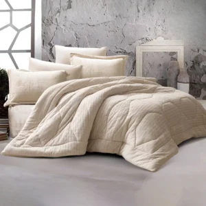 King Size Winter Comforter Set 6 PCS, Beige