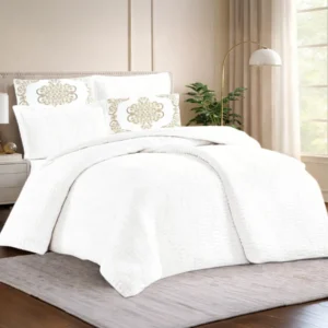 King Size Winter Comforter Set 6 PCS , White