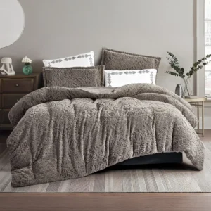 =King Size Winter Comforter Set 6 PCS,Gray