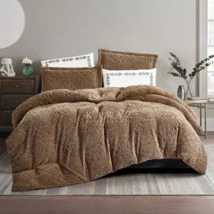 King Size Winter Comforter Set 6 PCS.Cappuccino Brown