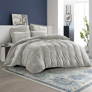 King Size Winter Comforter Set 6 PCS , Gray