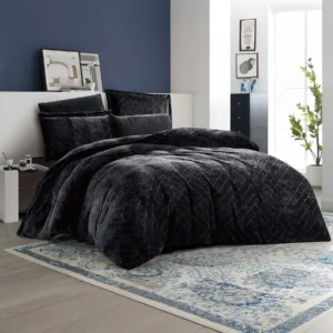 King Size Winter Comforter Set 6 PCS, Black
