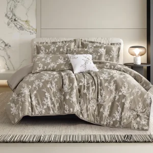 King Size Summer Comforter Set 7 PCS,Kaki