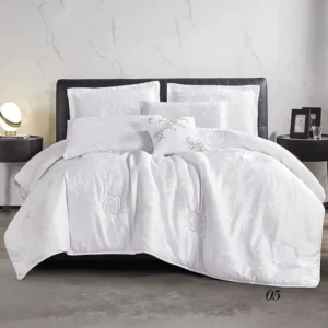King Size Summer Comforter Set 7 PCS,White