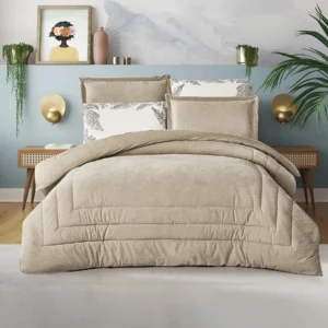 King Size Winter Comforter Set 6 PCS , Beige