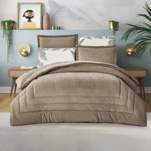 King Size Winter Comforter Set 6 PCS , Cappuccino Brown