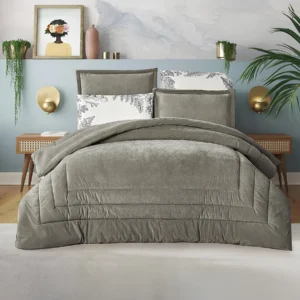 King Size Winter Comforter Set 6 PCS , Dusty Green