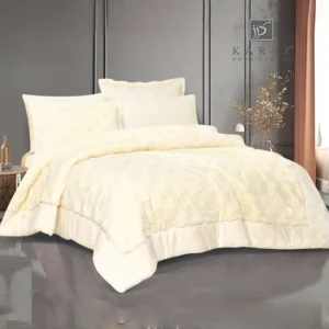 King Size Winter Comforter Set 6 PCS, Creamy