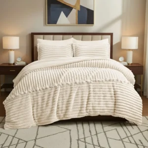 King Size Winter Comforter Set 6 PCS , Beige
