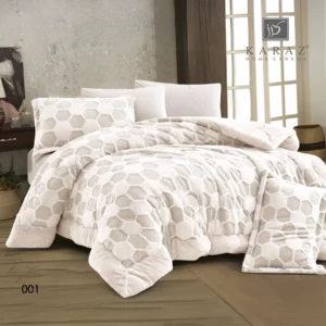 King Size Winter Comforter Set 6 PCS , Off White