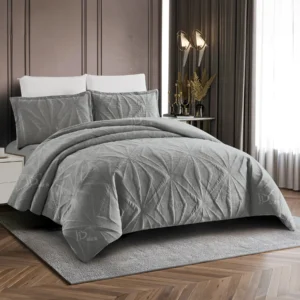 King Size Winter Comforter Set 6 PCS , Gray