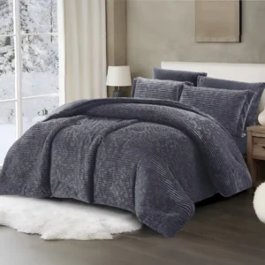 King Size Winter Comforter Set 6 PCS , Gray