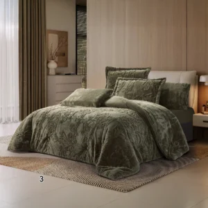 King Size Winter Comforter Set 6 PCS ,Olive Green