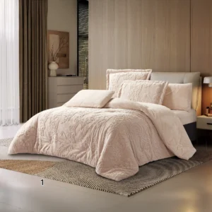 King Size Winter Comforter Set 6 PCS , Nude