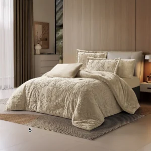 King Size Winter Comforter Set 6 PCS , Beige