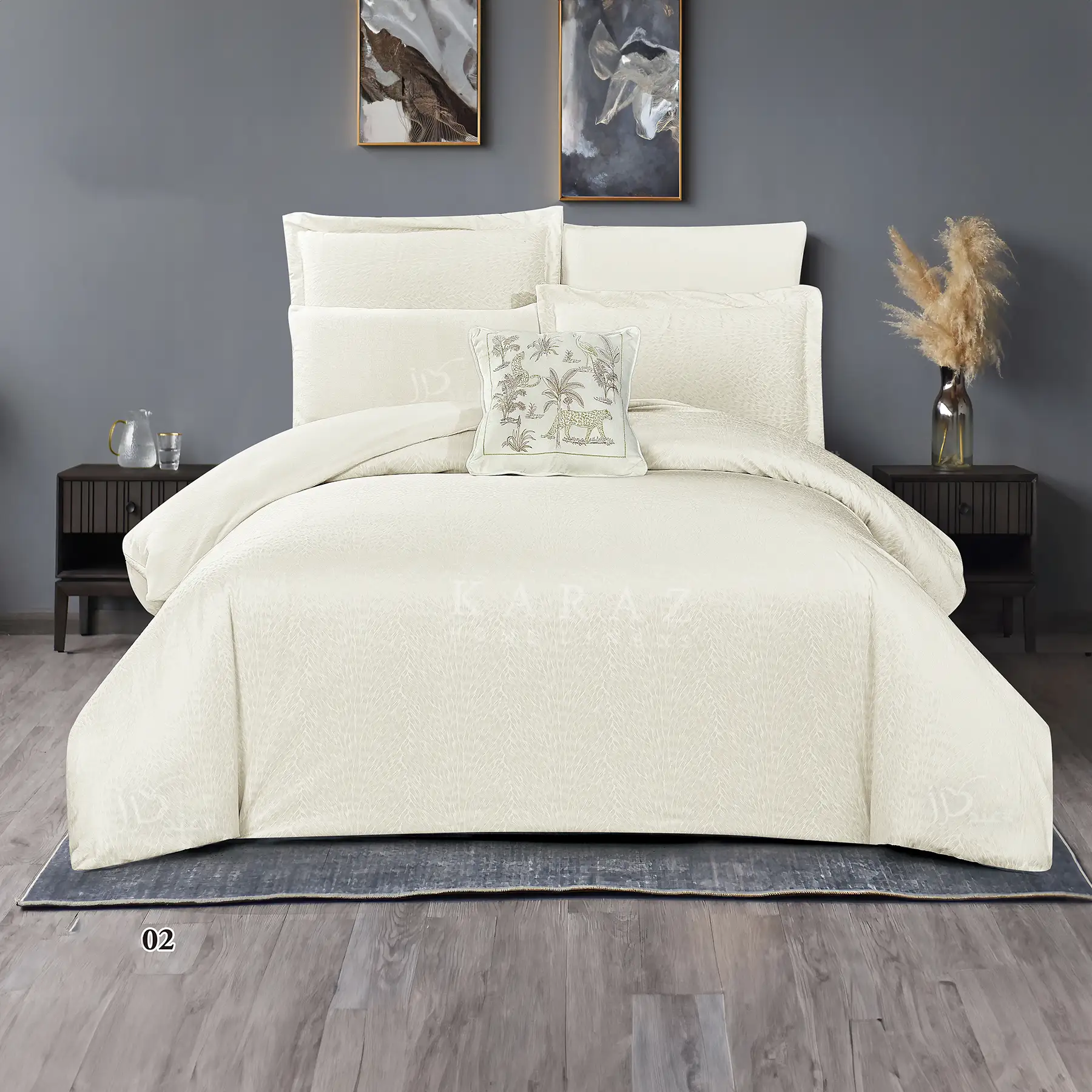 King Size Winter Comforter Set 7 PCS, Off-White