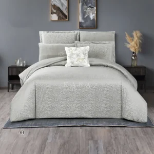 King Size Winter Comforter Set 7 PCS , Silver