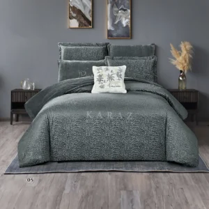 King Size Winter Comforter Set 7 PCS, Gray