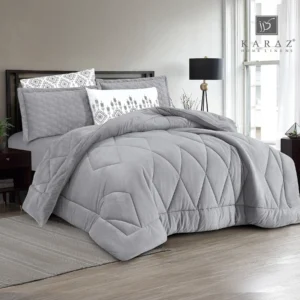King Size Winter Comforter Set 6 PCS ,Light Gray