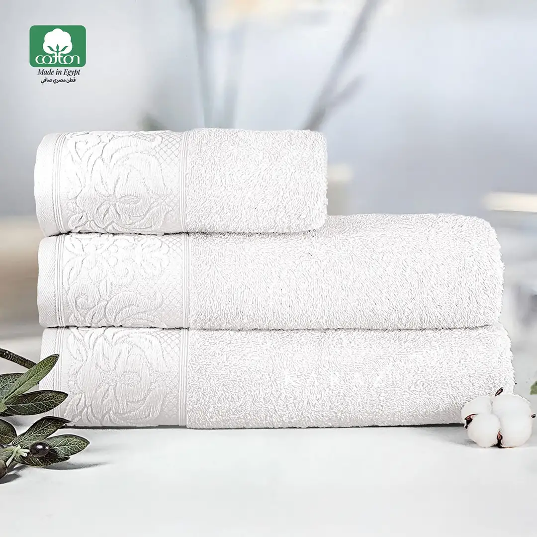Jacquard-K1 Egyptian Cotton Towel (White)