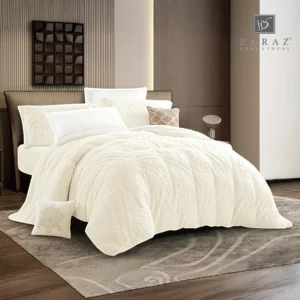 King Size Winter Comforter Set 8 PCS , Off white