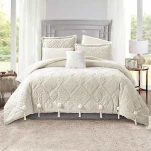 King Size Winter Comforter Set 7 PCS,Beige
