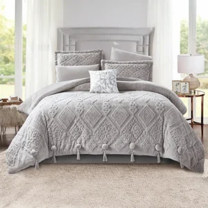 King Size Winter Comforter Set 7 PCS ,Gray
