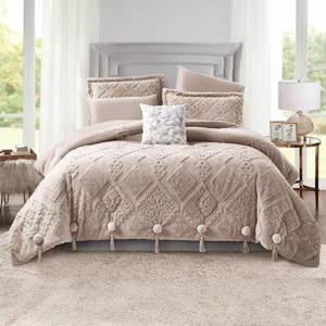 King Size Winter Comforter Set 7 PCS , Cappuccino