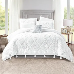 King Size Winter Comforter Set 7 PCS , White