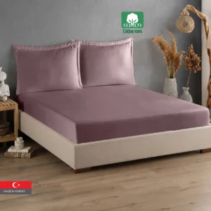 100% Cotton Satin King Size Fitted Sheet Set, 3 PCS